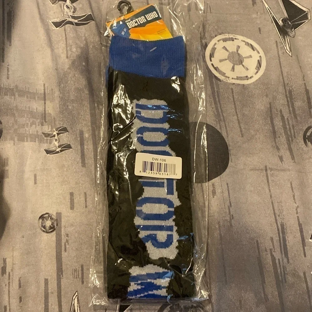 Doctor Who knee-high socks Black & Blue